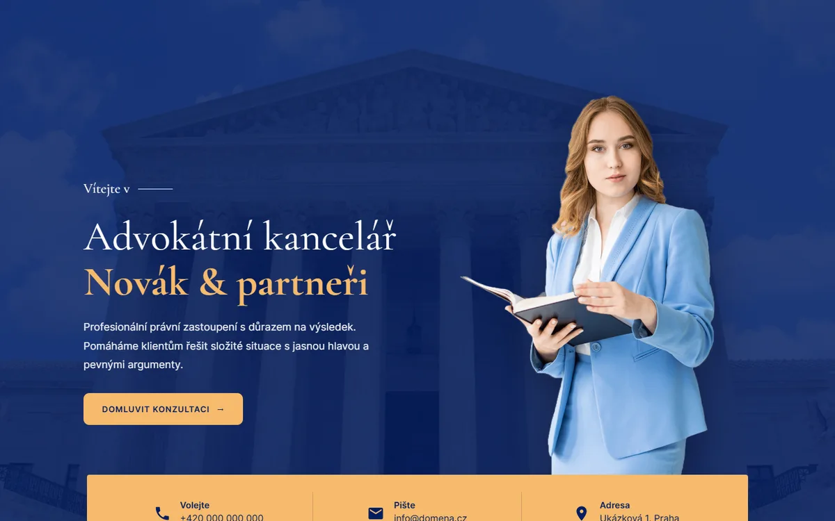 Web pro advokátní kancelář — Oblasti práva a expertíza