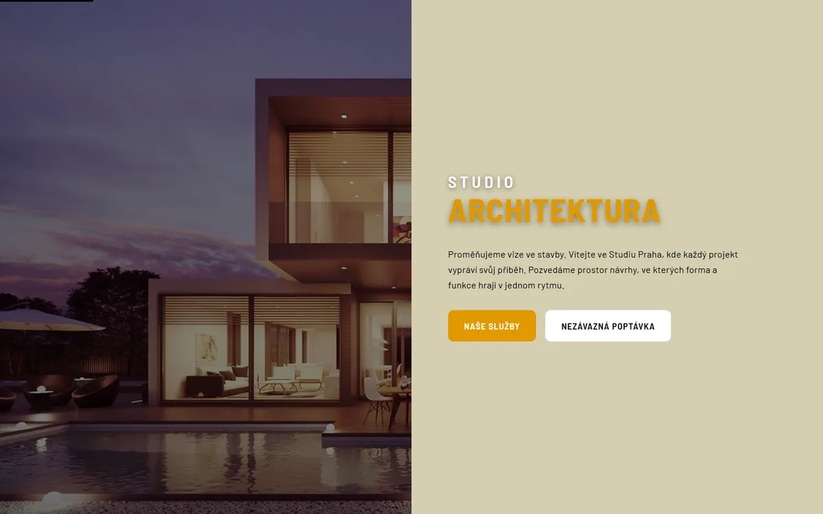 Web pro architektonické studio — Přístup studia a služby