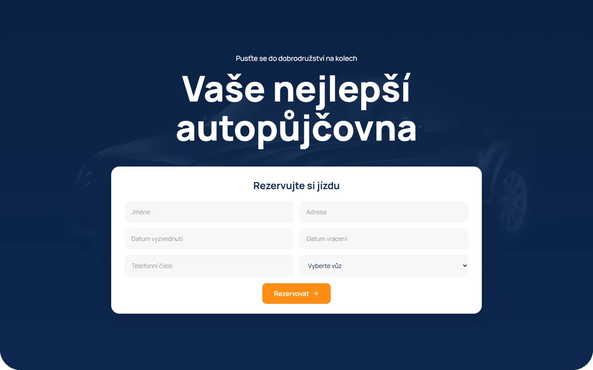 Web pro autopůjčovnu — Časté dotazy a reference