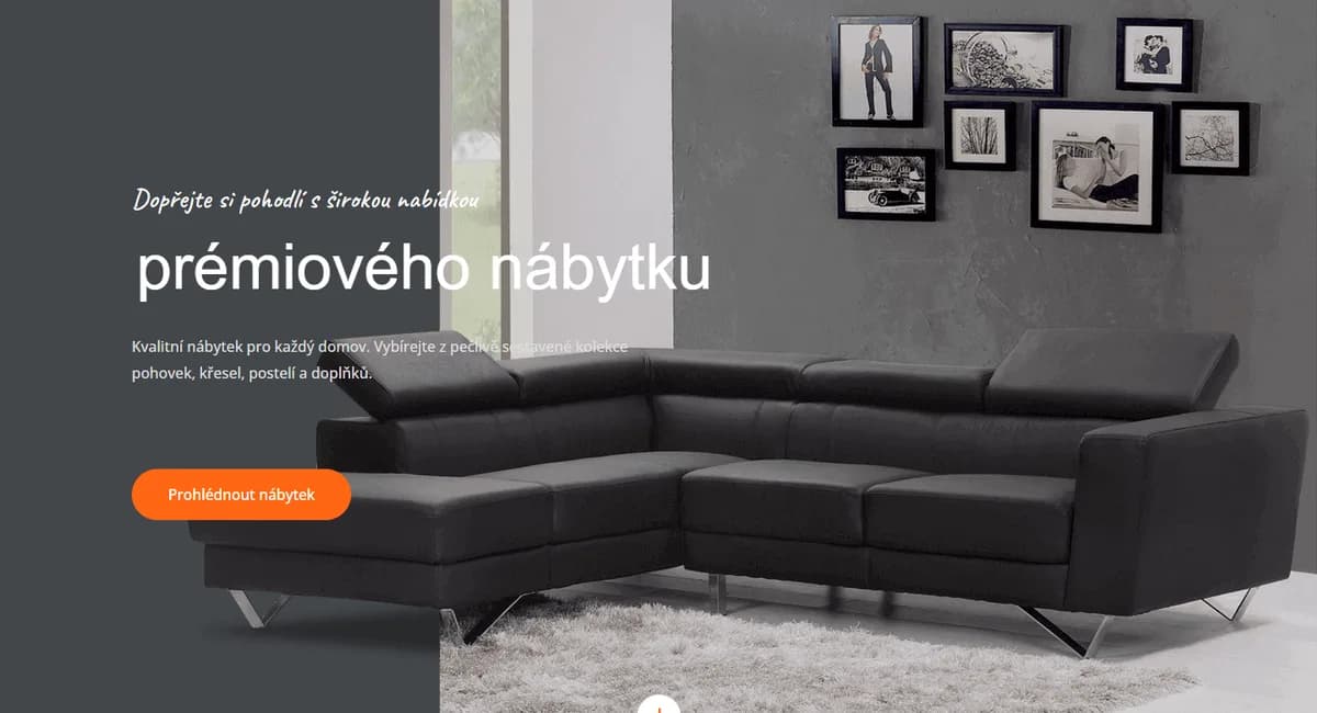 E-shop s nábytkem — Úvodní obrazovka e-shopu