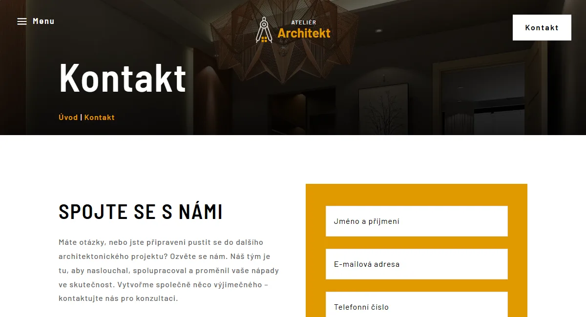 Web pro ateliér architektury — Portfolio realizací