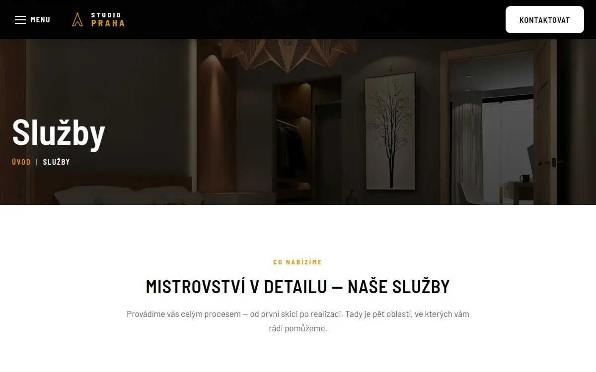 Web pro architektonické studio — Přístup studia a služby