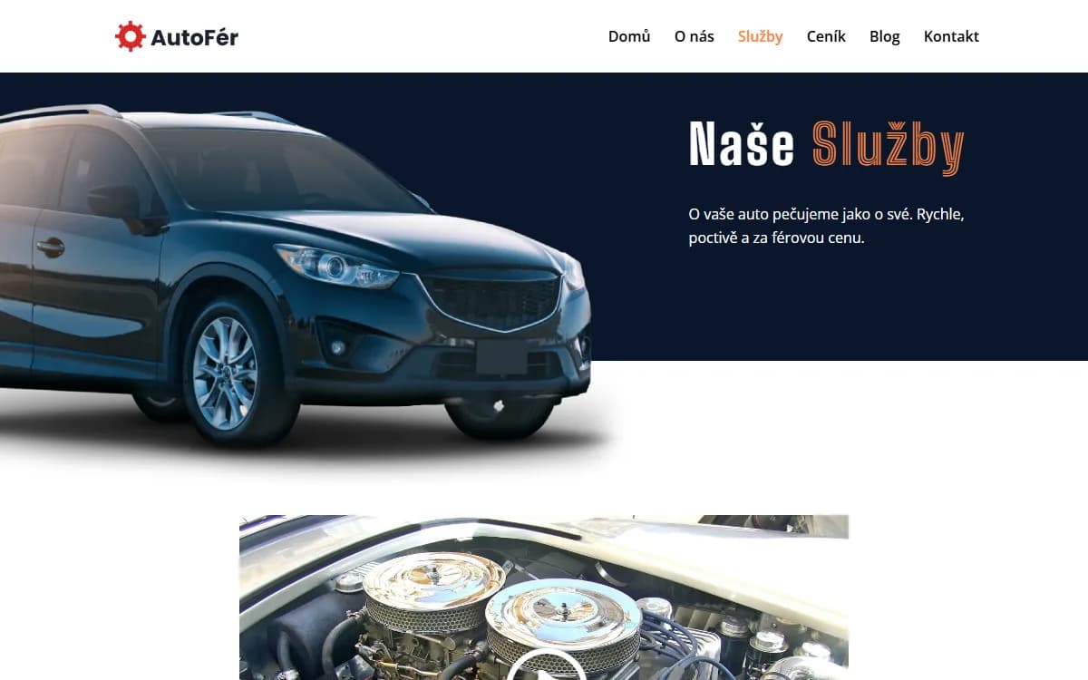 Web pro autoservis — Služby