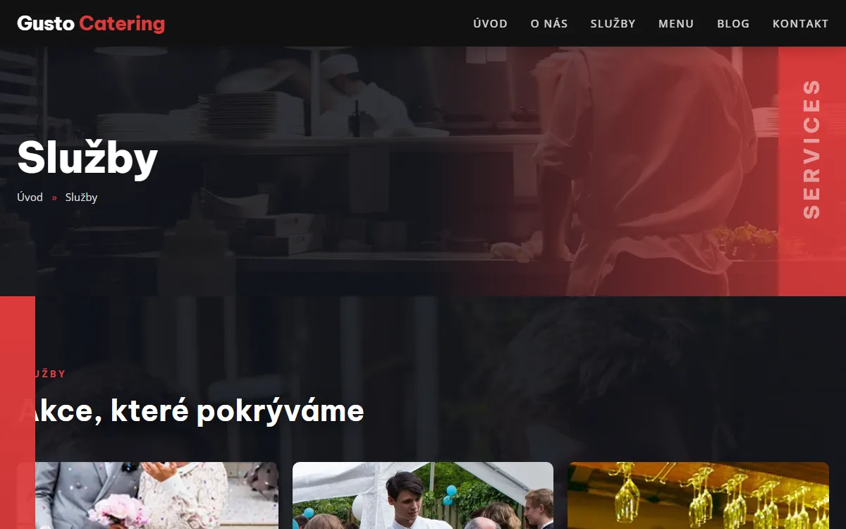 Web pro cateringovou firmu — Styly obsluhy a možnosti servírování