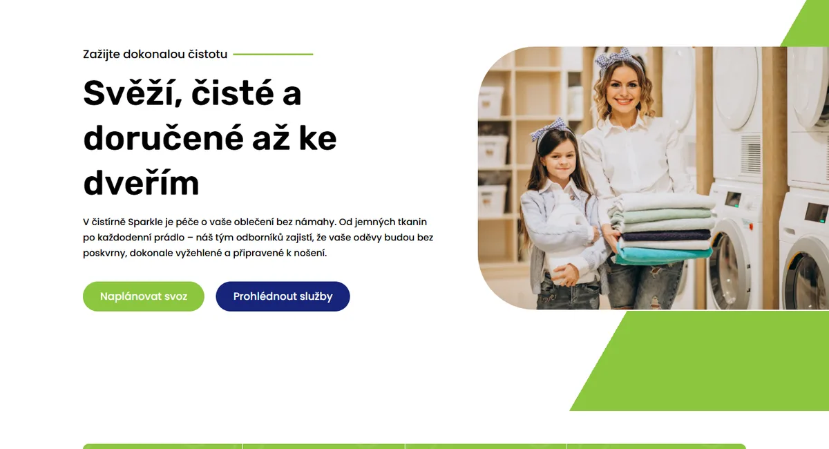 Web pro čistírnu — Služby a ceník