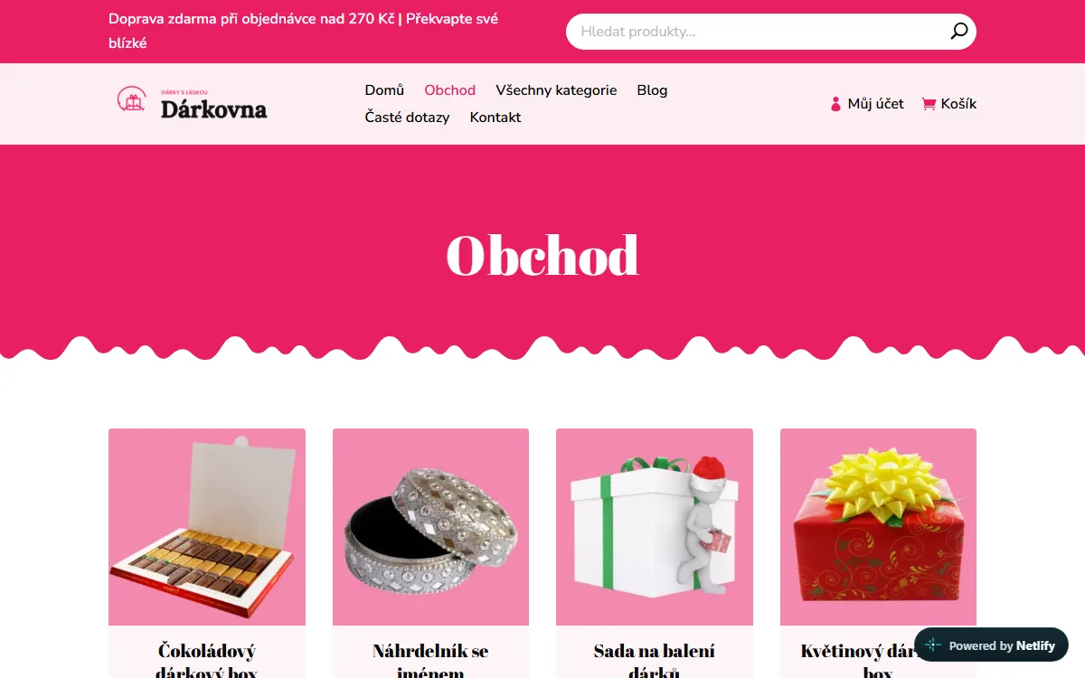 E-shop s dárky — Obchod