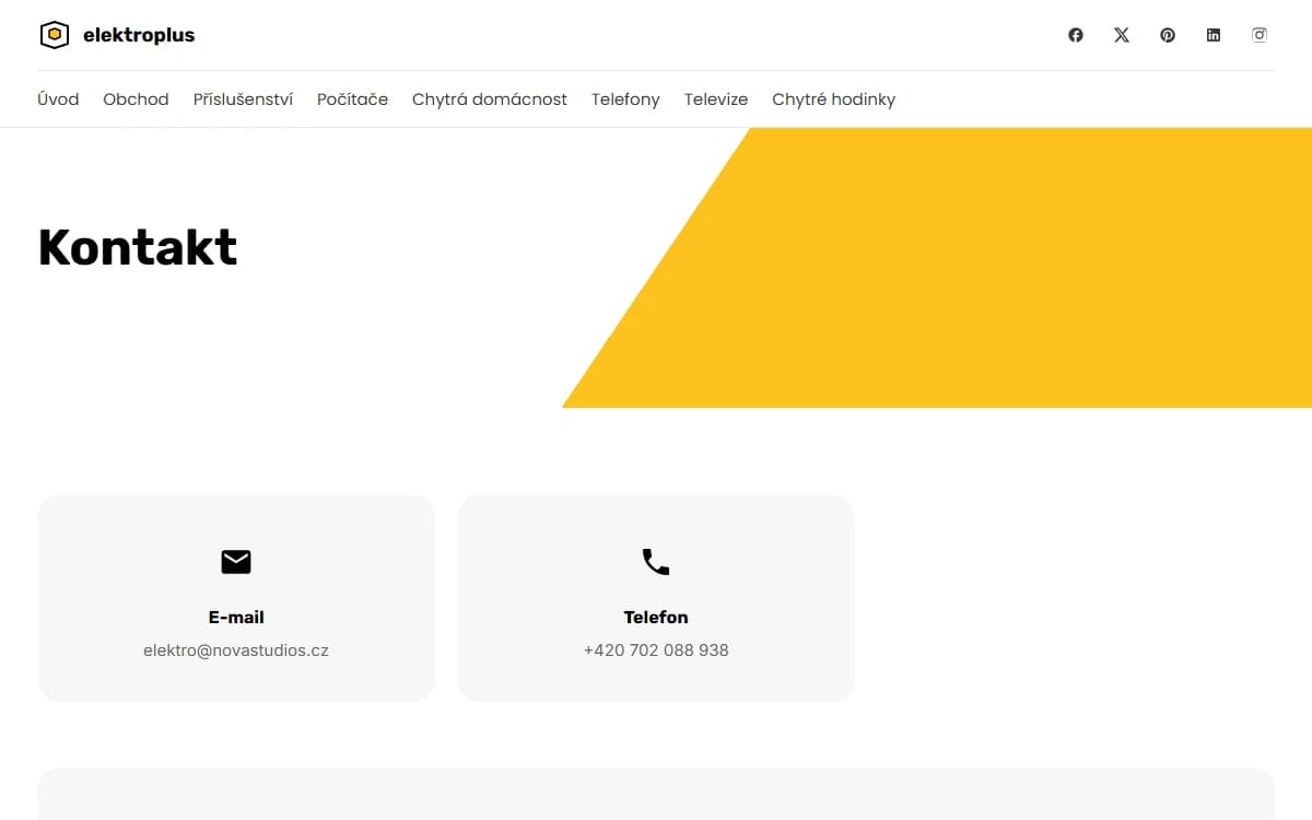 E-shop s elektronikou — Kontakt
