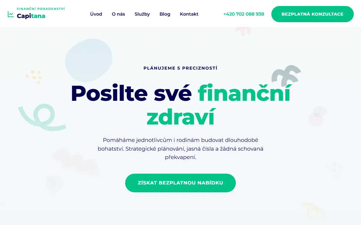 Web pro finančního poradce — Úvodní obrazovka poradny