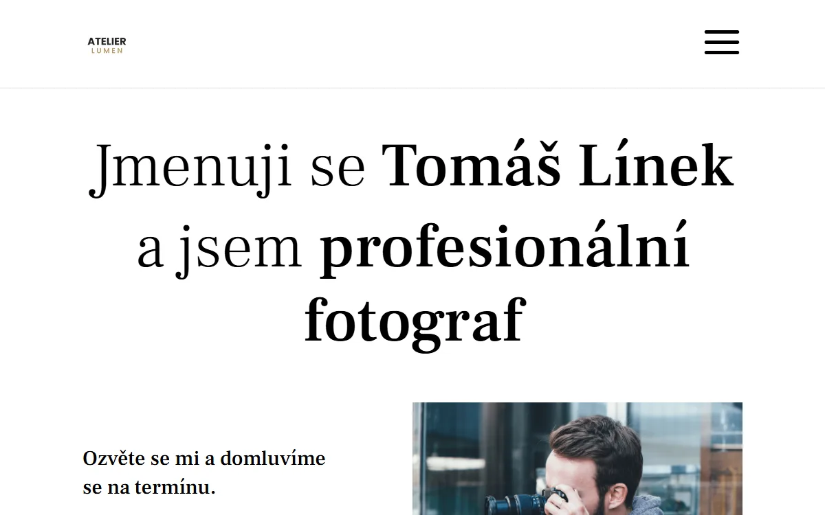 Web pro fotografa — O mně
