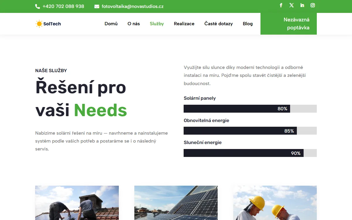 Web pro fotovoltaiku — Služby