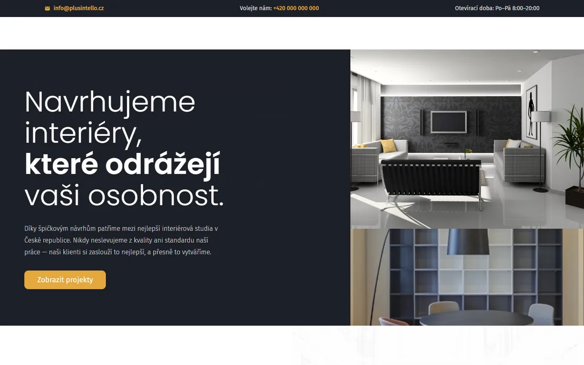 Web pro interiérové studio — Portfolio realizovaných návrhů