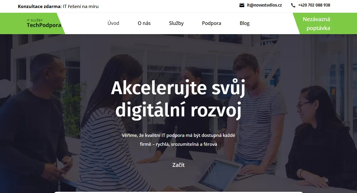Web pro IT firmu — Úvodní obrazovka
