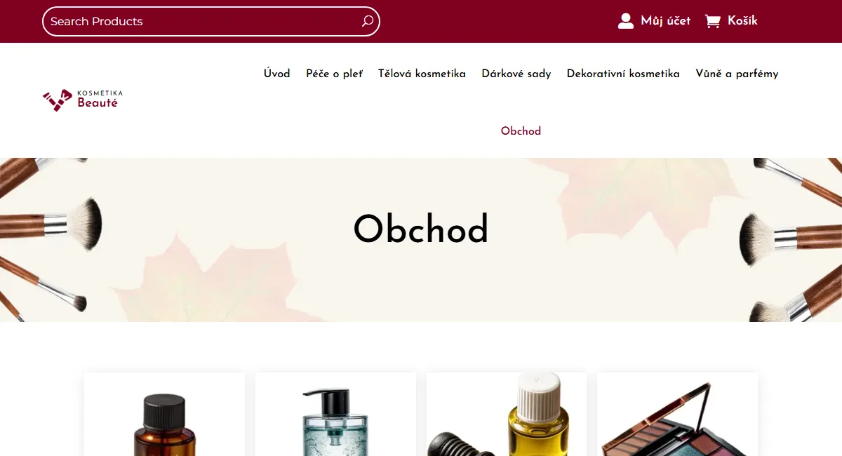 E-shop s kosmetikou — Kategorie a bestsellery
