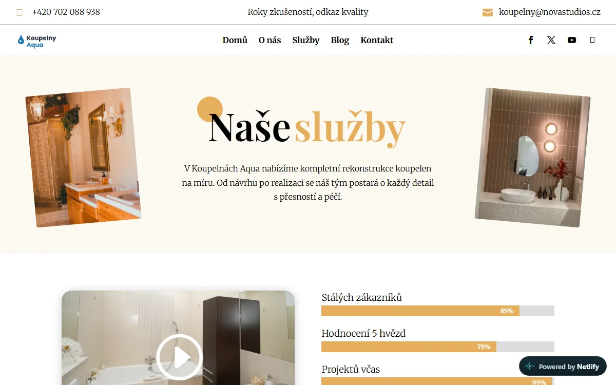 Web pro rekonstrukce koupelen — Služby
