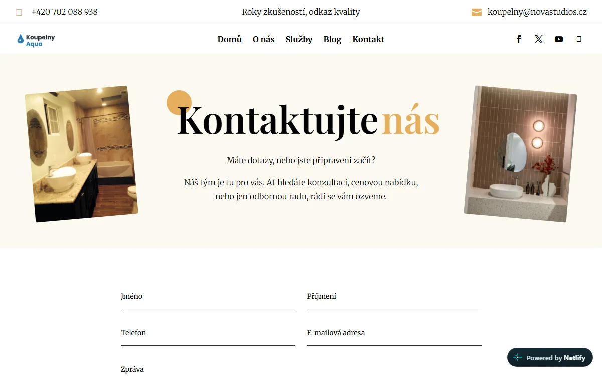 Web pro rekonstrukce koupelen — Kontakt