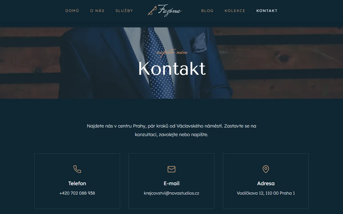 Web pro krejčovství — Kontakt