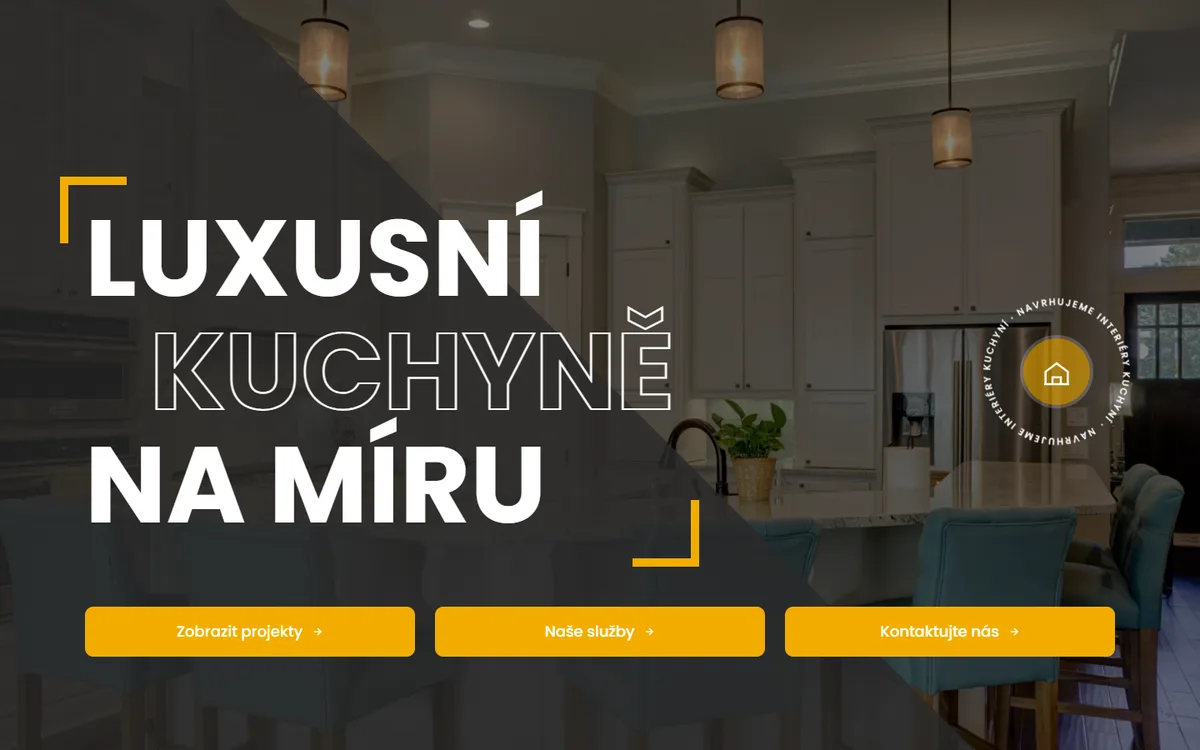 Web pro výrobce kuchyní — Galerie a poptávkový formulář