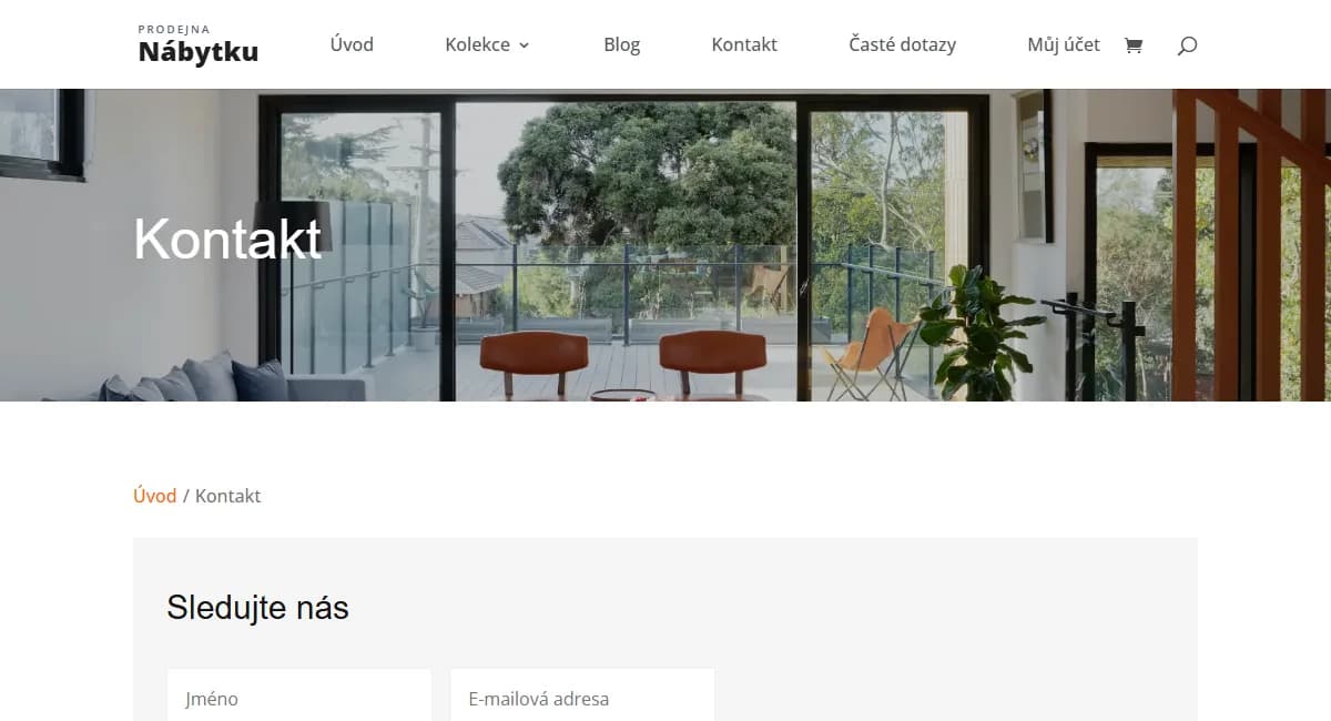 E-shop s nábytkem — Karta produktu a nákup
