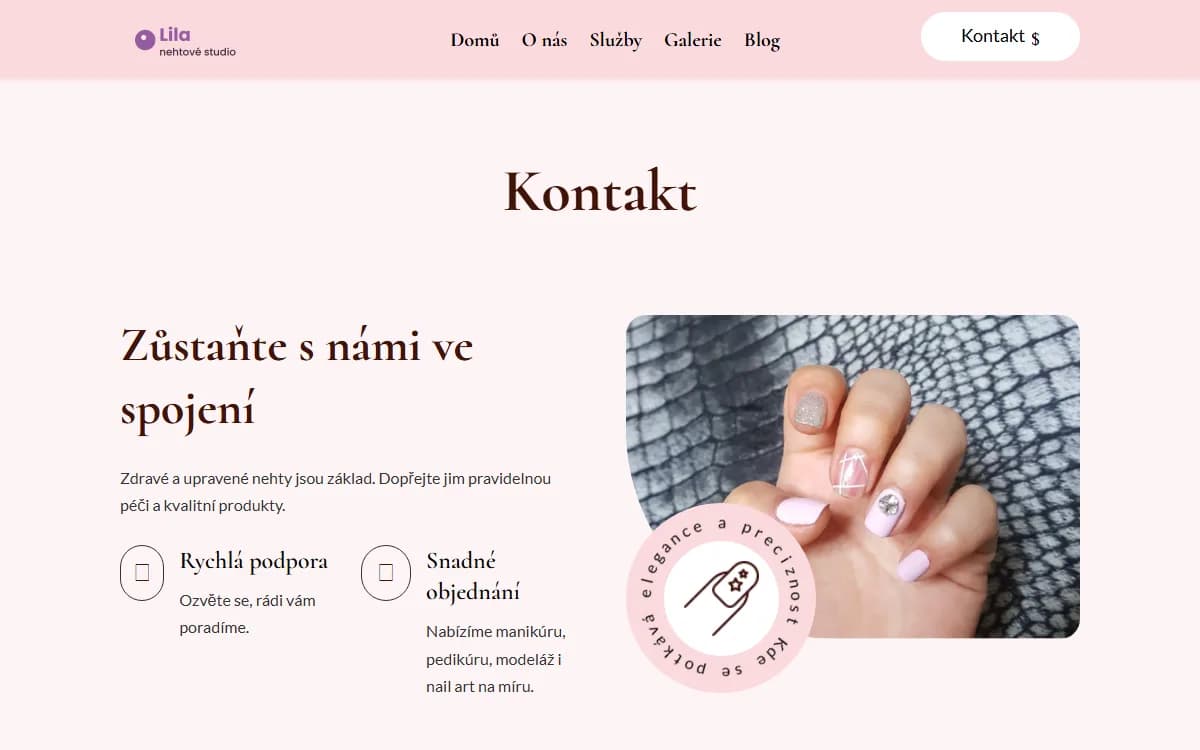 Web pro nehtové studio — Kontakt