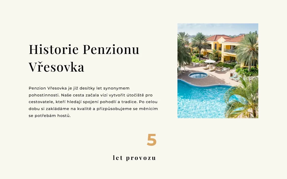 Web pro penzion — Historie penzionu