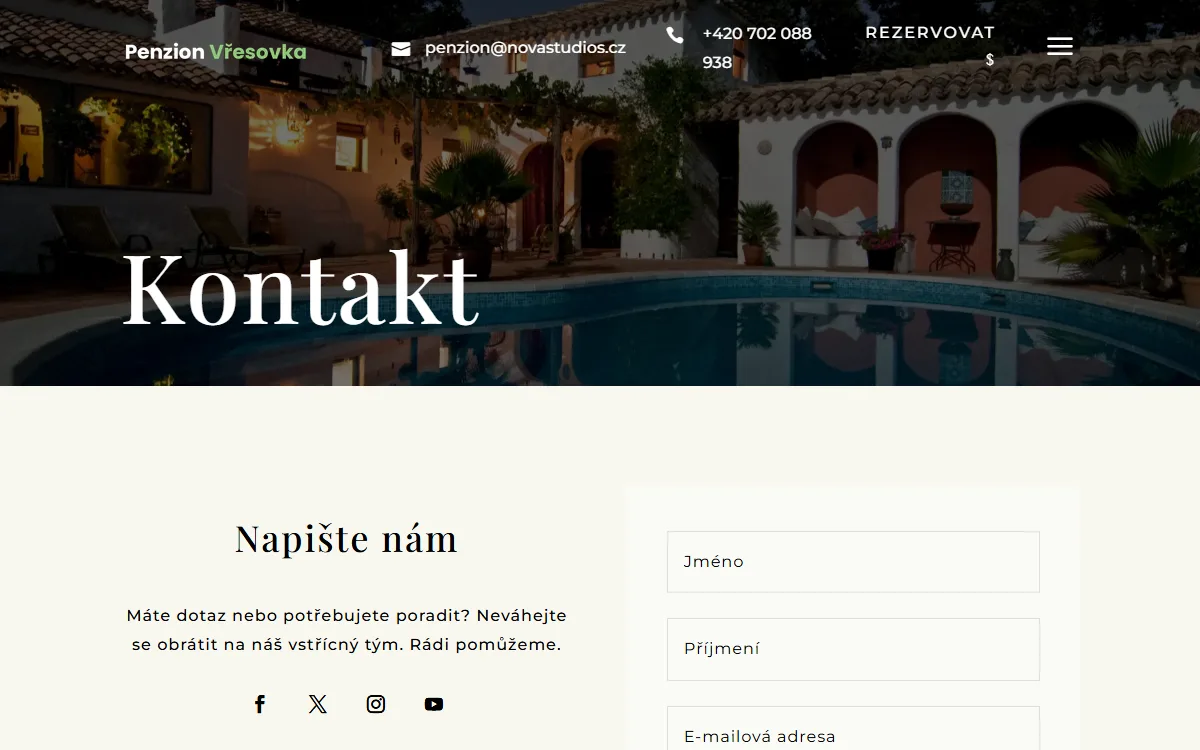 Web pro penzion — Kontakt