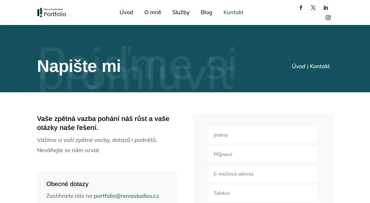 Osobní portfolio — Ukázky projektů