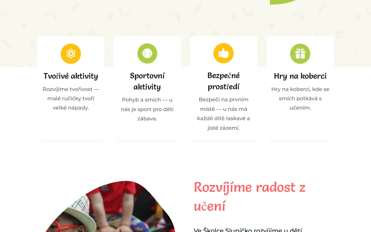 Web pro školku — Aktivity pro děti