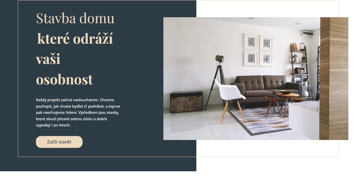 Web pro stavební firmu — Portfolio staveb