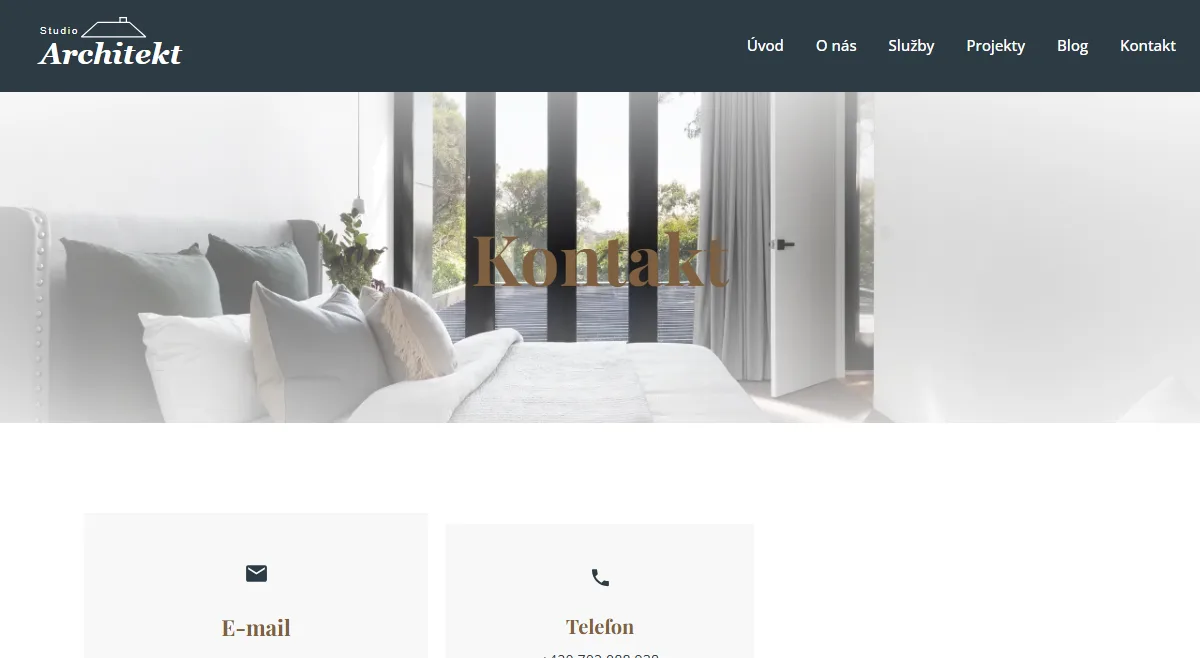 Web pro architektonický ateliér — Realizace