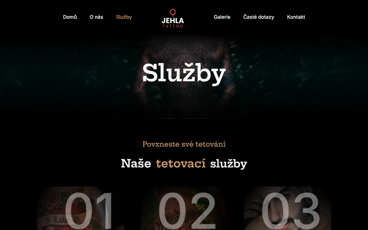 Web pro tetovací studio — Služby