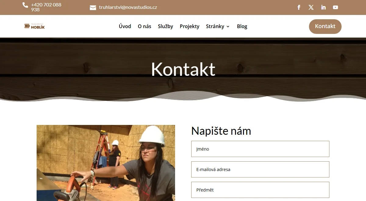 Web pro truhlářství — Portfolio realizací