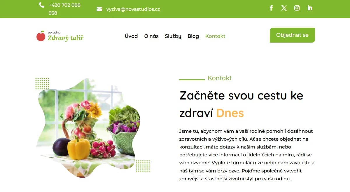 Web pro výživovou poradnu — Objednání konzultace
