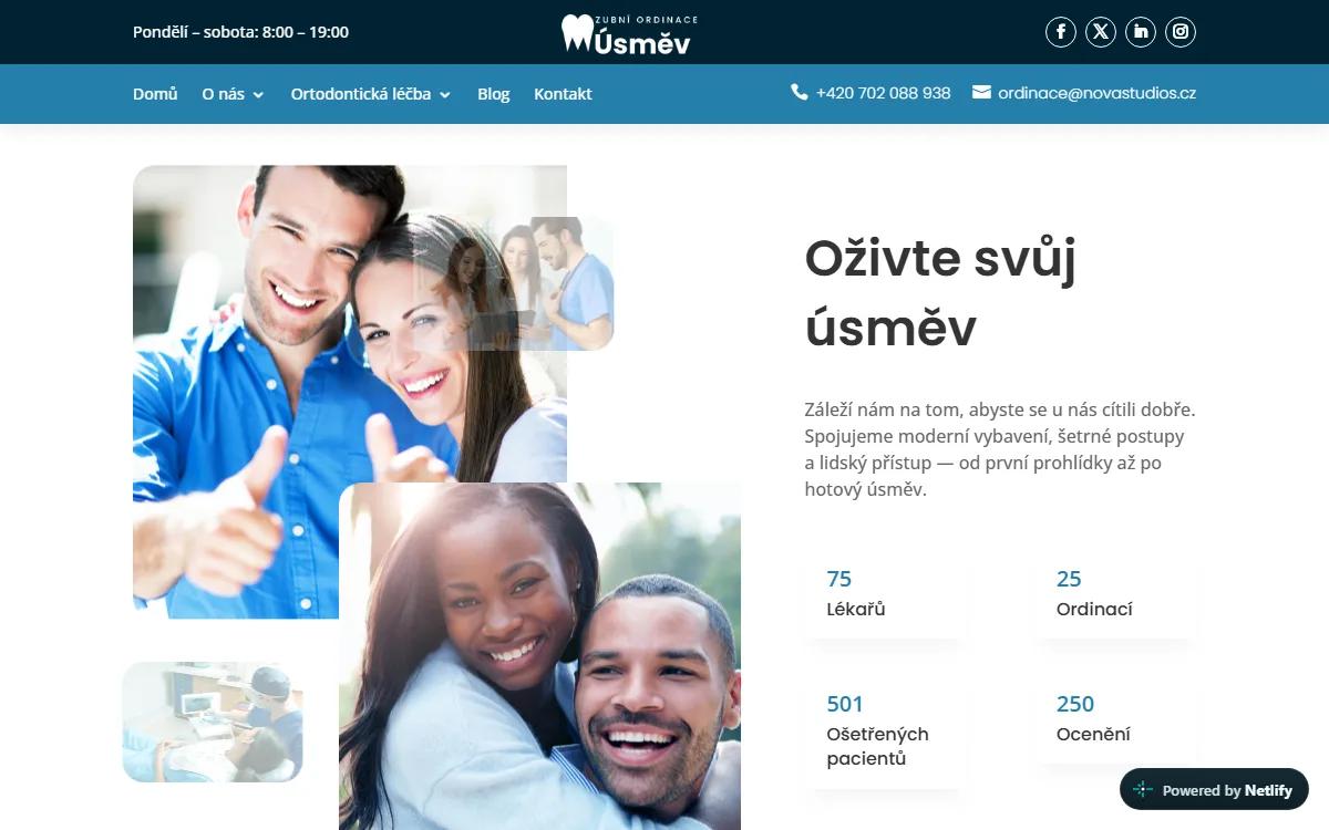 Web pro zubní ordinaci — O ordinaci